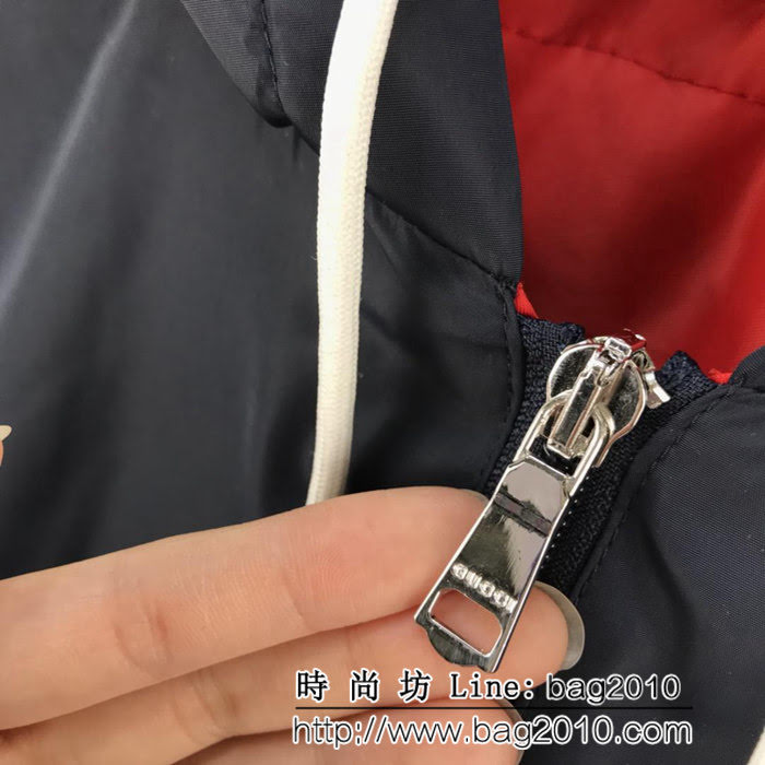 GUCCI古馳 18秋冬新款 鹿晗同款 拼色連帽夾克棉服 情侶款 ydi1745